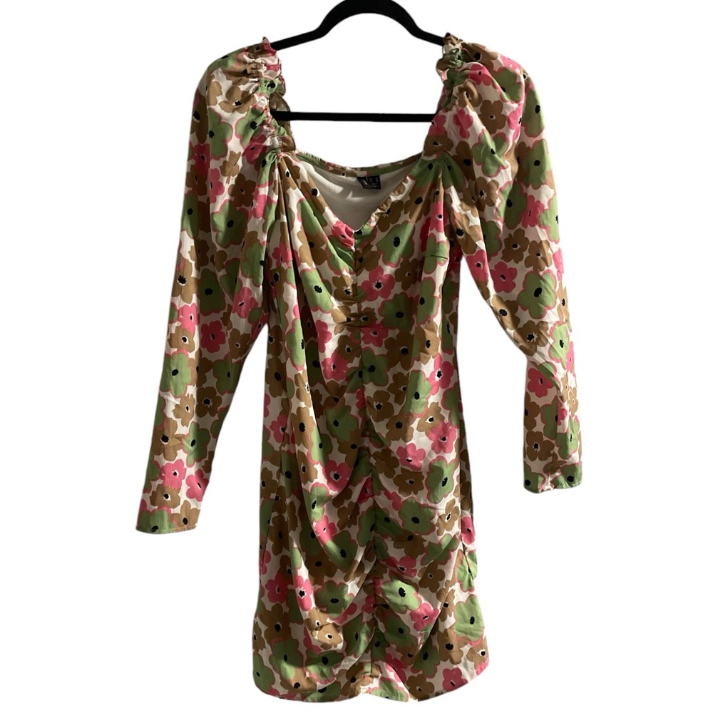 Very Moda Pink and Green Floral Dress Size M